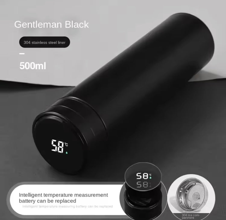 500ML LED Temperature Display Bottle, Stainless Steel Intellective Thermos with Double Bottom, Smart Vacuum Insulated Water Bottle 500ML LED Temperature Display Bottle, Stainless Steel Intellective Thermos with Double Bottom, Smart Vacuum Insulated Water Bottle